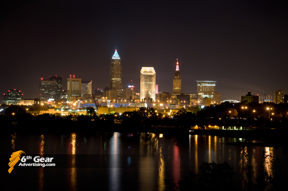 Cleveland, Ohio night skyline.